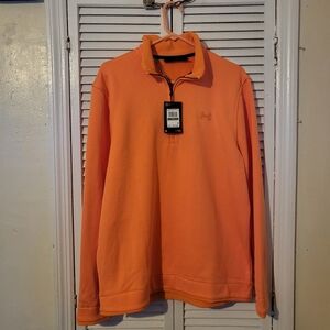 (NWT) Under Armour Golf Orange Quarter Zip Sweatshirt Size L